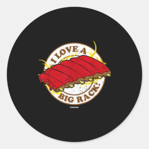 Bbq ribs classic round sticker