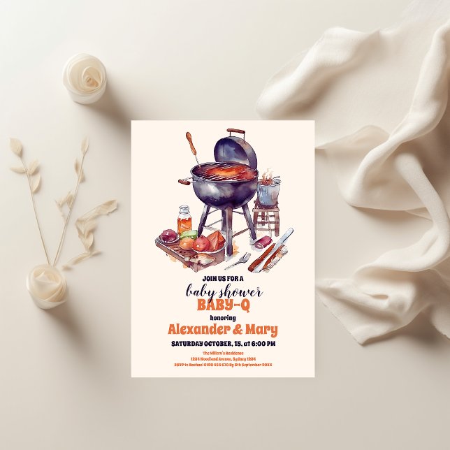 BBQ Rustic Couples Baby Shower BabyQ Invitation (Creator Uploaded)