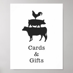 BBQ Rustic Couples Baby Shower Cards and Gifts Poster