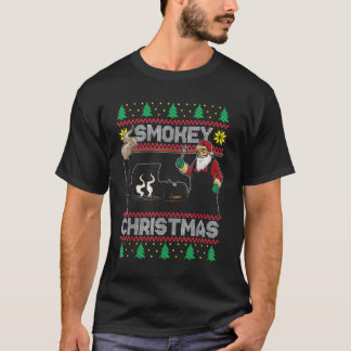 BBQ Santa Grilling Roast On Smoker T-Shirt