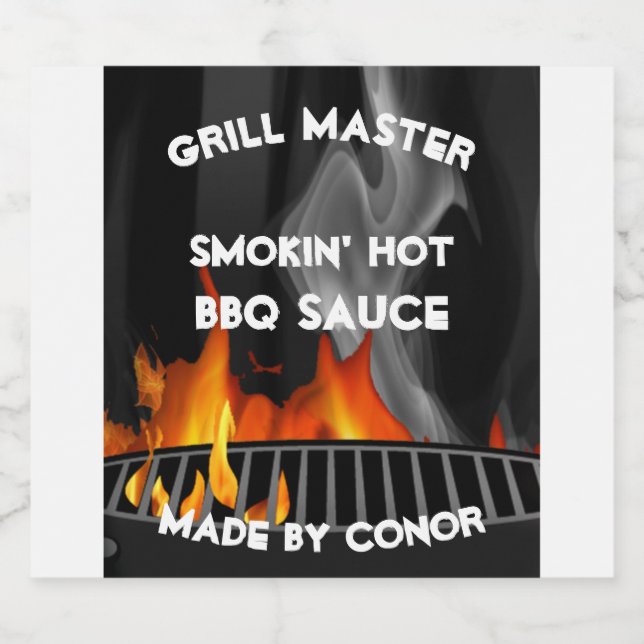 BBQ Sauce 4 x 3.5" Food and Beverage Label Set (Single Label)