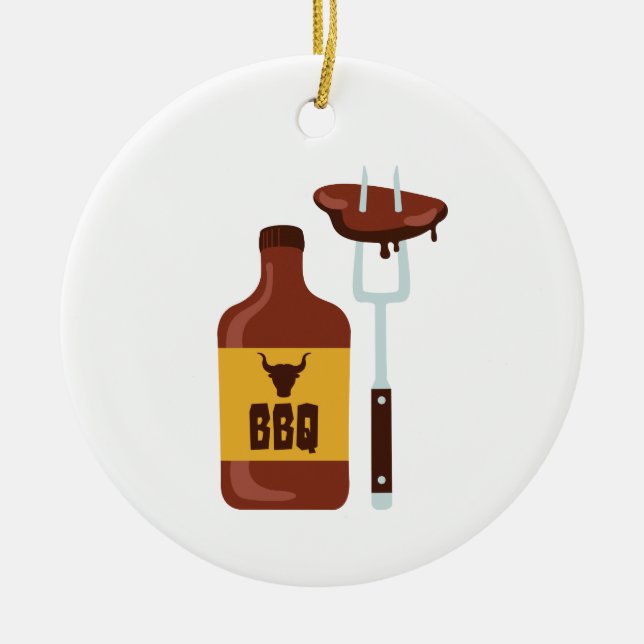 BBQ Sauce Ceramic Ornament (Front)