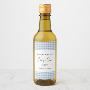 BBQ Sauce Custom Baby Shower Barbecue Boy Blue Wine Label