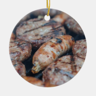 BBQ Sausages Ceramic Ornament