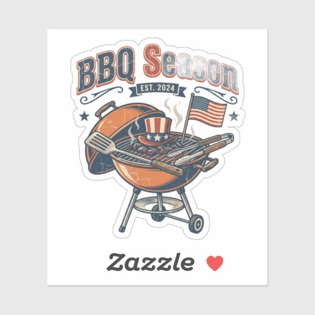 BBQ Season Patriotic 4th of July Backyard Grill (Sheet)