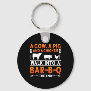 Bbq Shirt A Cow Key Ring