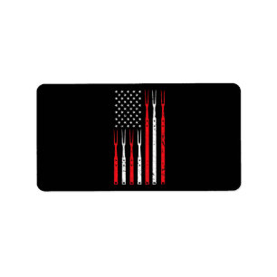 BBQ   Shirt For Men Dad Gift Patriotic USA Flag Label