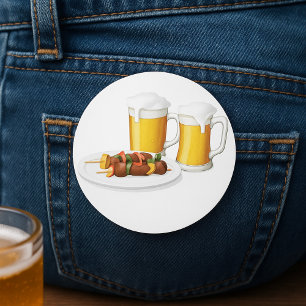 BBQ Skewers and Beer Summer Cookout Classic Round Sticker