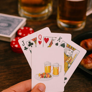 BBQ Skewers and Beer Summer Cookout Playing Cards