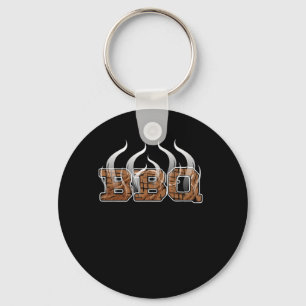 bbq smoke Barbecue Party Its Grill Time Key Ring
