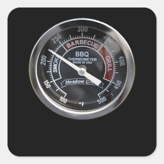 BBQ Smoker 225 Degree Temperature Gauge Perfect Square Sticker