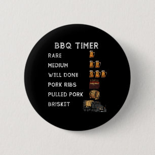 Bbq Smoker Bbq Timer Rare Pork Ribs Pulled Pork Br 6 Cm Round Badge