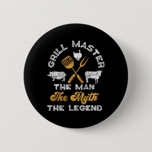 Bbq Smoker Grill Master The Man The Myth The Legen 6 Cm Round Badge