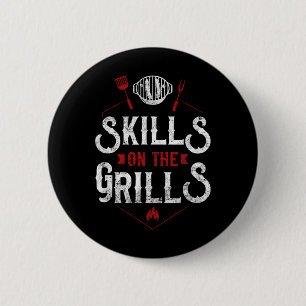 Bbq Smoker Skills On The Grills 6 Cm Round Badge