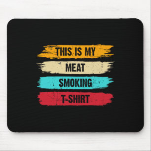Bbq Smoker Themed Retro - Vintage My Meat Smoking Mouse Pad