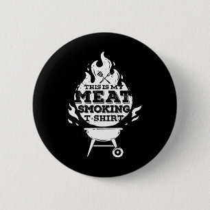 Bbq Smoker Vintage This Is My Meat Smoking 6 Cm Round Badge