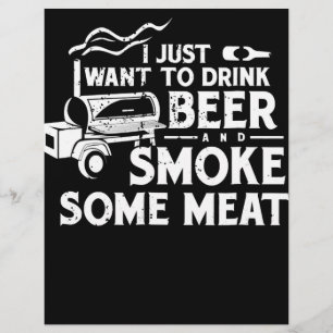 BBQ Smoking Pitmaster Gift Drink Beer Smoke Meat Flyer