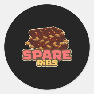 Bbq Spare Ribs Byrbecue Grill Smoker Meat Pork Rib Classic Round Sticker