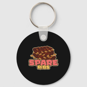 Bbq Spare Ribs Byrbecue Grill Smoker Meat Pork Rib Key Ring