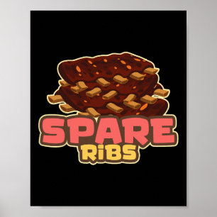 Bbq Spare Ribs Byrbecue Grill Smoker Meat Pork Rib Poster