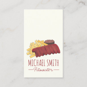 BBQ Spare Ribs Pitmaster Barbecue Restaurant Business Card