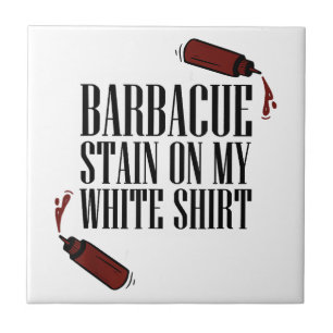 BBQ Stain on my White  Ceramic Tile