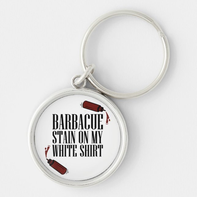 BBQ Stain on my White  Key Ring (Front)