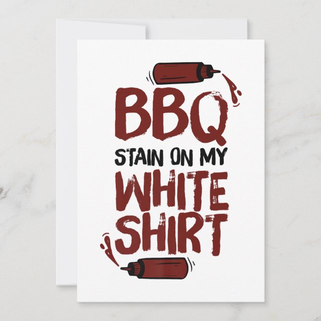BBQ Stain on my White Premium  Invitation (Front)