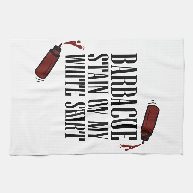 BBQ Stain on my White  Tea Towel (Horizontal)