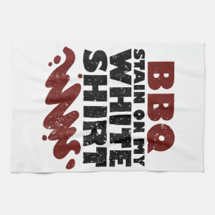 BBQ Stain on my White  Tea Towel