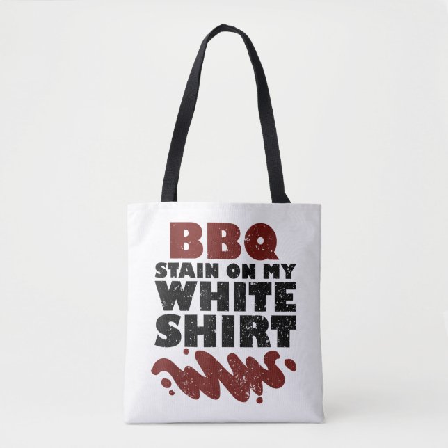 BBQ Stain on my White  Tote Bag (Front)