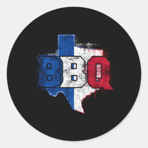 Bbq Texas Grill Smoking Byrbecue Meat Cook Classic Round Sticker