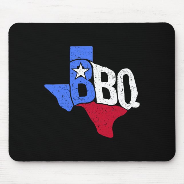 Bbq Texas State Flag And Byrbecue Map  Mouse Pad (Front)