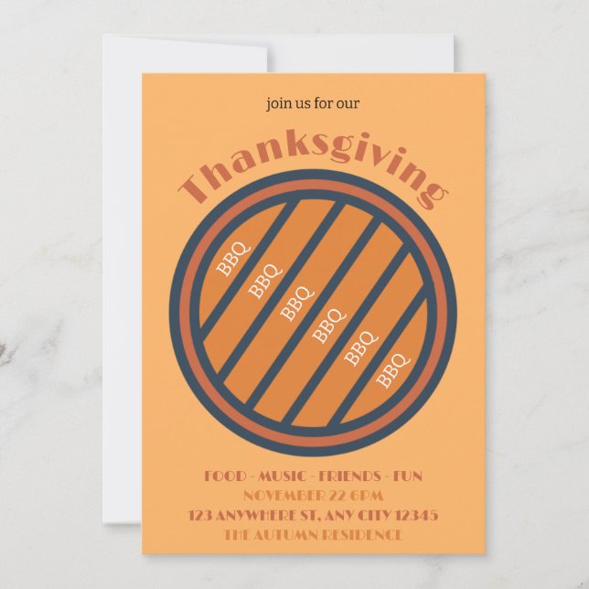 BBQ Thanksgiving Invitation (Front)