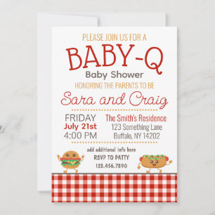 BBQ theme Baby-Q Baby Shower Editable Invitation
