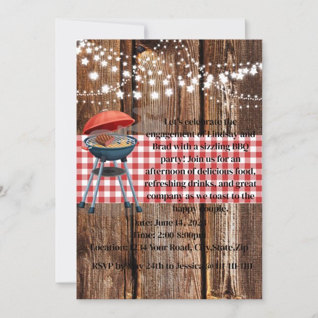 BBQ Theme Engagement Party Invitation (Front)