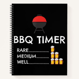 BBQ Timer Barbecue Funny Grill Grilling Gift Notebook
