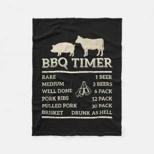 Bbq timer for dad father's day birthday party fun fleece blanket