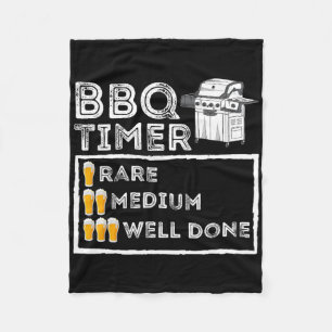 Bbq Timer - Funny Bbq Smoker Byrbecue Grilling Fleece Blanket