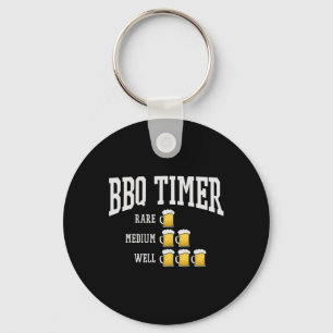 Bbq Timer Funny Grill Chef Grilling Cooking Beer L Key Ring
