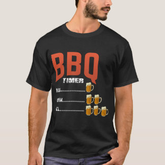 BBQ timer rare medium and well , funny Beer ,BBQ T-Shirt