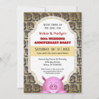 BBQ Wedding Anniversary Pig Roast Party Invite