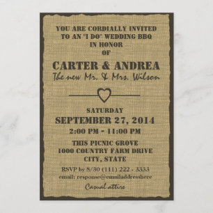 BBQ Wedding Reception Invitation
