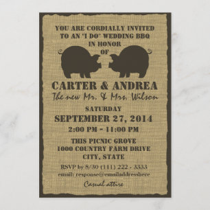 BBQ Wedding Reception Invitation
