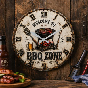 BBQ Zone Barbecue Grill Large Clock