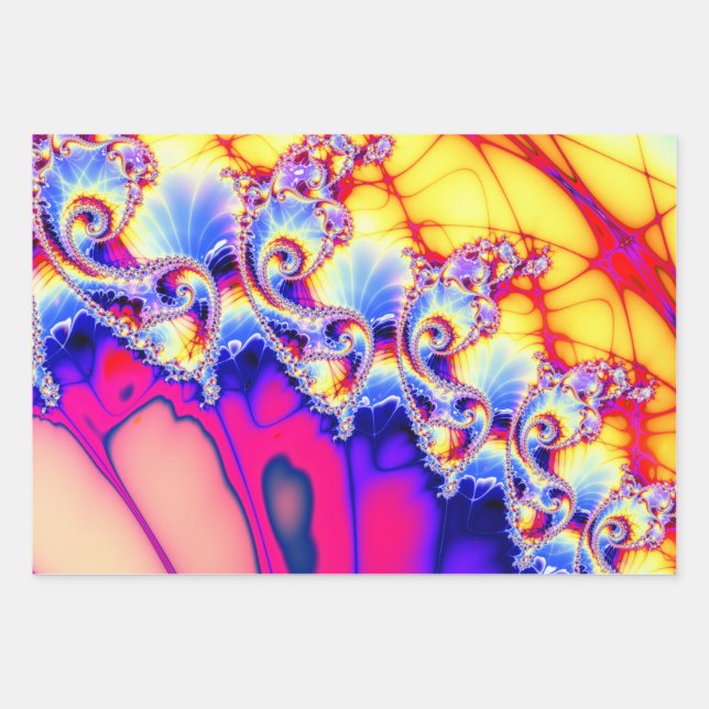 BBQSHOES™ Psychedelic Fractal Wrapping Paper Sheet (Front)