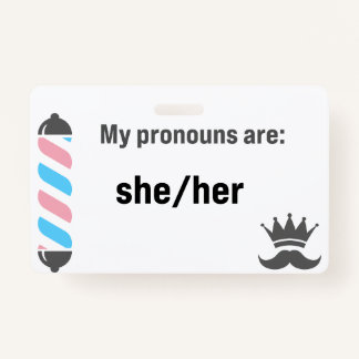 BBS Pronouns She/Her ID Badge