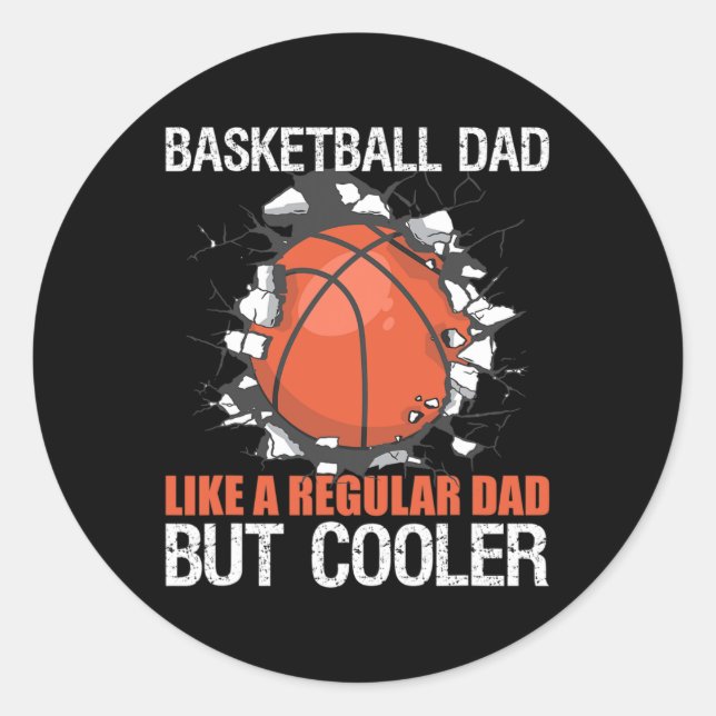 Bbyll Player Bysketbyll Dad  Classic Round Sticker (Front)