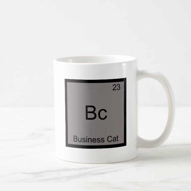 Bc - Business Cat Funny Chemistry Element Symbol Coffee Mug (Right)