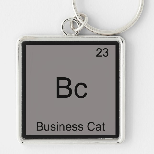 Bc - Business Cat Funny Chemistry Element Symbol Key Ring (Front)